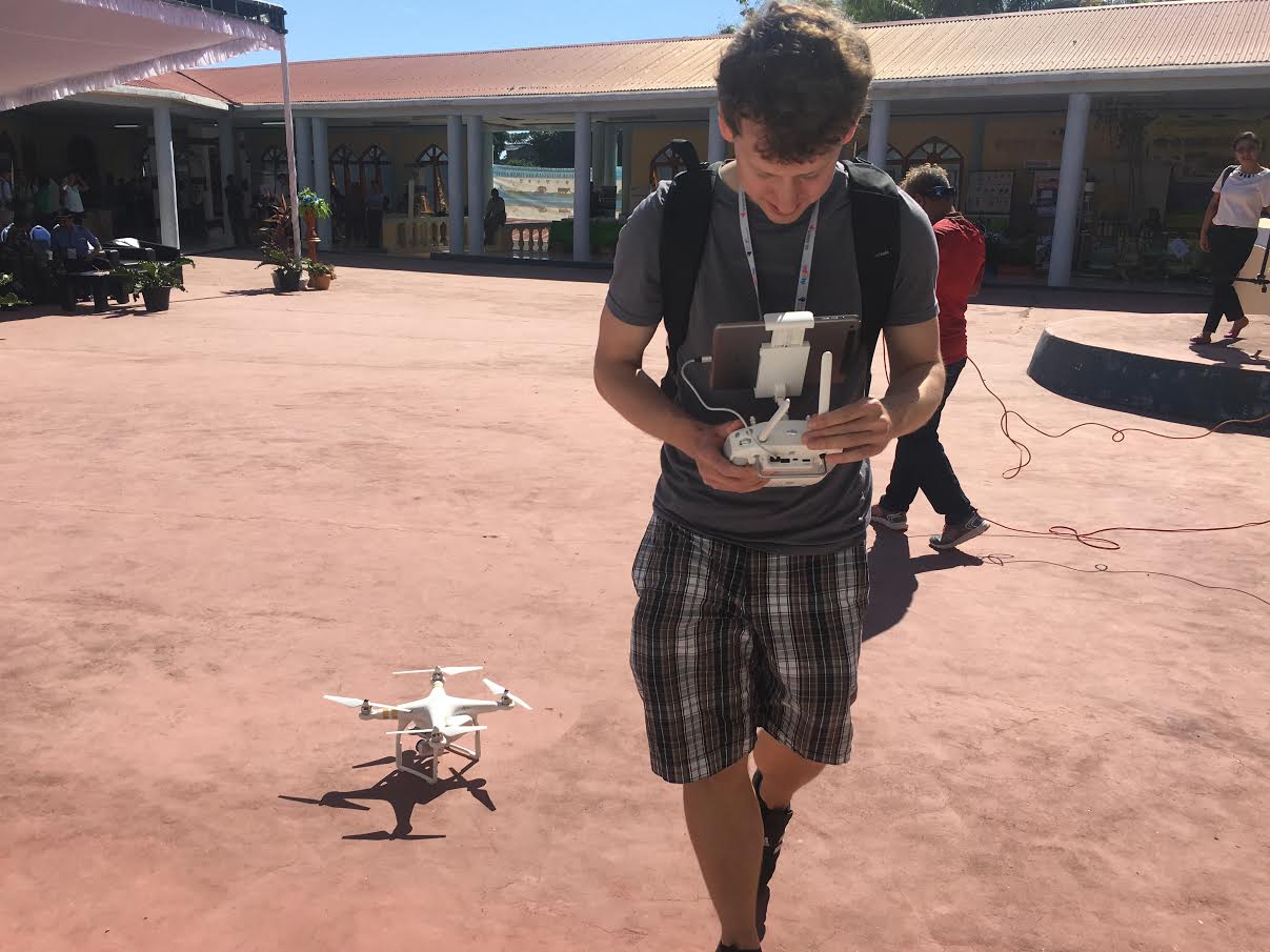 Ben Kreimer setting up a drone.